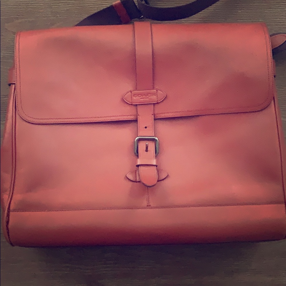 COACH Hudson Terracotta Leather Messenger Bag